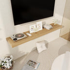 Fun Memories 55 Inch Floating Shelves, 12 Inch Deep Floating Shelf for Wall, 55 x 12 Large Floating Shelves for Fireplace Mantel, 2 Inch Thick Wall Shelf for Living Room, Bedroom, Oak Color, 1 Pack
