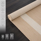 CAMILSON Outdoor Rug 8x10, Modern Outside Rugs for Patios Porches Waterproof Durable Washable Non-Shedding, Easy-to-Clean Indoor Outdoor Area Carpet (8 x 10, Bordered - Beige/White)