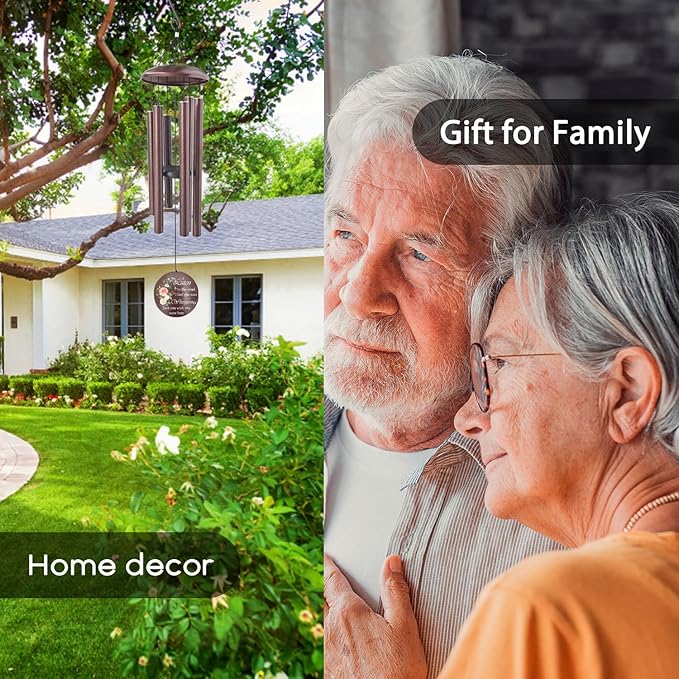 ASTARIN 36" Large Deep Tone Personalized Sympathy Wind Chimes, Memorial Wind Chime for Loss of Mother Father Loved One, Hummingbird Bereavement Gifts Decor Outdoor Patio Garden Graveyard