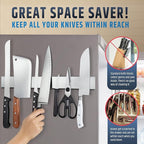 Premium Magnetic Knife Holder for Refrigerator that Doesn't Slide – 17 Inch Professional Double Sided Knife Strip for Fridge - Knife Rack/Knife Bar With Powerful Magnetic Pull Force (Upgraded Version)