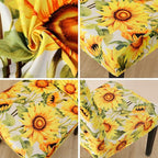 JQinHome Pattern Chair Covers for Dining Room Set of 4, High Stretch Removable Washable Parsons Chair Slipcover for Home Party Hotel Wedding Ceremony (Sunflower,4PCS)