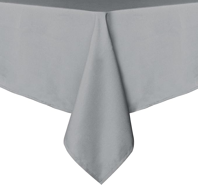 sancua Rectangle Tablecloth - 60 x 84 Inch - Stain and Wrinkle Resistant Washable Polyester Table Cloth, Decorative Fabric Table Cover for Dining Tables, Buffet Parties and Camping, Silver Grey