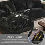 Modular Sectional Sofa Cloud Sectional Couch, 107" Comfy Fluffy L Shaped Light Black Couches for Living Room, Deep Seat Memory Foam Corduroy Boneless Couch Sectionals with Right Facing Chaise Sofa