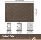 BEQHAUSE Dirt Trapper Door Mat 32" x 48", Doormat Non-Slip Entryway Rugs Washable, Dog Door Mat Stain Resistant and Absorbent Welcome Floor Mat for Front Back Door, Muddy Wet Shoes & Paws, Light Brown