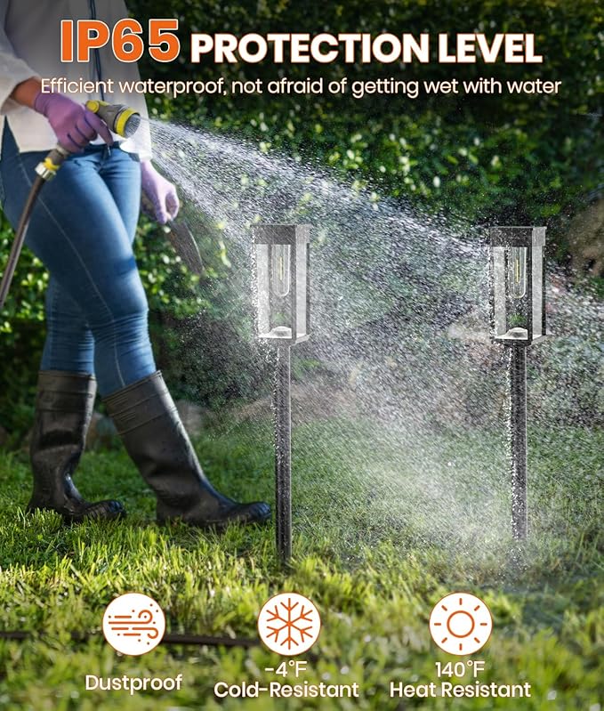 Solar Pathway Lights Outdoor,6 Pack Bright Solar Lights Outdoor,IP65 Waterproof Solar Garden Lights Solar Powered Landscape Lighting for Yard Patio Walkway Driveway Pathway (Cool White)