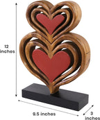 Decozen Gifts for Mom - Wooden Heart Sculpture - Mother's Day Birthday Gifts, Home, Office, Living Room, Shelf, Fireplace, Farmhouse, Tabletop, Boho and Mantle Decor - Mothers Day Decorations