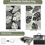 GAOMON Outdoor Rug Waterproof 9x18 Patio Rug Reversible Camping Mat, Foldable Portable Outdoor Plastic Straw Rugs RV Picnic Carpet with Bag & 4 Stakes, UV Resistant Outside Carpet for Deck Balcony