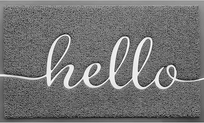 Door Mat (32"x20",Grey), Durable Welcome Mat Low Profile Floor Mat Front Doormat Non Slip Mats Entrance Rectangular Easy to Clean Doormat, for Entryway, Patio, High Traffic Areas