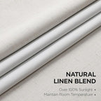 Joydeco Pinch Pleated Linen Curtains for Living Room, 100% Blackout Darkening Curtains 72 inches Length 2 Panel Thermal Insulated Pinch Pleat Drapes(Ivory,40'' Wx72'' L)