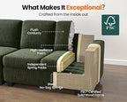 Pull Out Sofa Bed, Full Size Sleeper Sofa, 2-in-1 Convertible Corduroy Couch with USB Charging, Memory Form Couch for Living Room, Apartment and Small Space (Green, Corduroy - Full Size)
