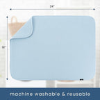 S&T INC. Dish Drying Mat XL, 18” x 24”, Absorbent Microfiber Kitchen Counter Mat, Dish Drying Pad for Dishes, Utensils, Pots and Pans, Extra Large, Sky Blue