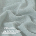 LAMIT Sheer Linen Curtains 63 inches Long for Bedroom, Bronze Grommet Linen Drapes Light Filtering Semi Sheer Curtains for Small Window/Kitchen, 2 Panels, 34 x 63 Inch, Greyish Blue
