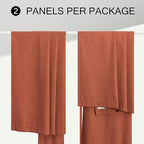 Terracotta Curtain 96 Inch Long for Living Room 2 Panel Back Tab Pleated Thick Linen Blackout Vintage Western Mid Century Thermal Black Out Window Drape for Bedroom Burnt Orange Rust Colored 96 Length