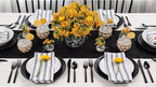 Solino Home Linen Black Table Runner 144 Inches Long - 100% Pure Linen Extra Long Table Runner 14 x 144 Inch for Fall, Autumn, Halloween, Thanksgiving - Classic Hemstitch