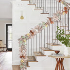 DearHouse Pumpkin Fall Maple Leaf Garland, 6Ft Hanging Vine White Maple Garland Artificial Autumn Foliage Thanksgiving Decor for Home Wedding Fireplace Party Christmas