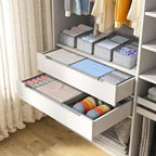 DIMJ Drawer Organizer Clothes 12 Pack - Foldable Baby Organizers and Storage & Dresser Organizer for Bedroom, Closet - Nursery Organization Dresser Dividers for underwear, Sock,Bra, Belt, Tie, Gray
