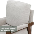 Modern Accent Chairs Set of 2 for Living Room Mid Century Arm Chairs Upholstered Bedroom Chairs Comfy Lounge Chairs with Solid Wood Frame, White