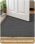 Color&Geometry Door Mat 24"x36", Front Door Mat Indoor Rugs for Entryway, Non Slip Washable Low-Profile Inside Doormat, Entry Mat Entry Rug Door Mats Indoor Entrance, Grey (Rolled-up NO Creases)