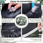 2 Pack Outdoor Inflatable Ottoman Waterproof Inflatable Pouf Foot Rest with Handle D21 x H9 Portable for Patio Camping Garden or Home