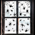 4 Sheets Spider Window Clings - Double-Sided Removable Glass Decals, Halloween Themed Window Stickers for Kids Party Decorations