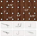 6 Panel Pegboard Room Divider, 5.6Ft Pegboard Display Folding Privacy Screens, Wood Room Divider Peg Board Display Freestanding for Trade Show Craft Show Home Wall Organizer, Brown