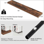 Floating Shelves for Wall, Large Wall Mounted Shelves with Invisible Brackets, Long Wood Floating Shelf for Living Room, Bedroom, Kitchen, (Brown, 55" W x 9" D x 1.5" H)