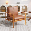Mid Century Modern Accent Chair, Wooden Accent Chairs, Accent Chairs for Living Room, Wood Frame & Soft Cushion, Reading Leisure Chair for Living Room, Reading Room, Bedroom