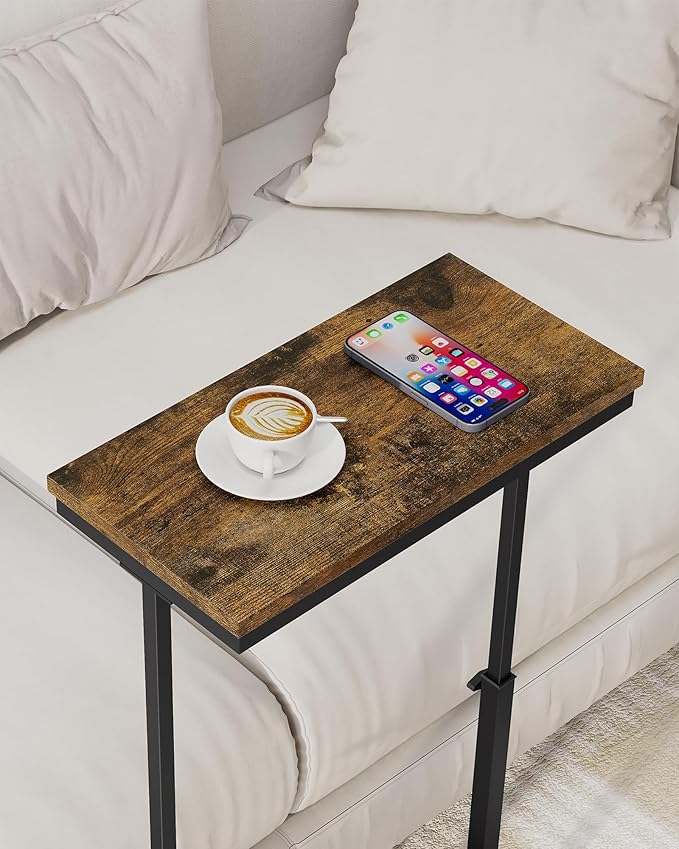 TUTOTAK End Table, Side Table, Tall Couch Table, Sofa Table, Living Room, Bedroom, Brown TB01BB083