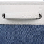 Kntiwiwo Foldable Storage Bins 15" x 10" x 9.5" Fabric Storage Basket Cube with Handles Large Linen Closet Organizer Bins for Organizing Shelf Home, Set of 3, Blue