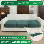 Couch Cushion Covers for Sectional Sofa, Stretch Soft Sofa Slipcovers Washable Wear-Resistant Universal Furniture Protector for Living Room(3 Seaters Covers, Green)