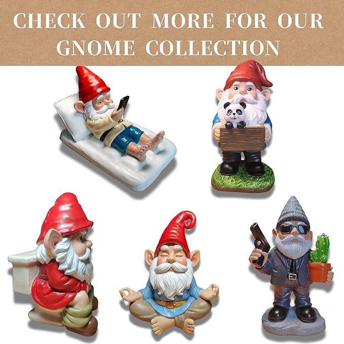 Sleepy Garden Gnome with Teddy Bear & Lantern - 9" Weatherproof Resin Statue - Indoor Outdoor Decor - Whimsical for Home, Patio & Lawn