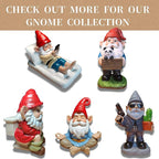 Gnome Decoration for Garden & Home - Professional Hitman Look Statue, Léon Inspired 8.7 Inch Resin Decor, Unique Outdoor Gift for Women/Men