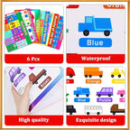 Educational Preschool Placemats for Kids Set of 6 Reusable Plastic Toddler Placemat Non Slip Washable Children Montessori Eat Table Mat for Nursery Homeschool Kindergarten Classroom Dining Table