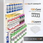 Beverage Refrigerator 24 Inch Drink Fridge, Beer Fridge, 150 Cans Beverage Cooler, Under Counter Refrigerator, Drink Cooler Undercounter Outdoor Refrigerators, Single Glass Door Bar Fridge