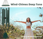 Wind-Chimes-Outdoor-Deep-Tone, Large Soothing Melodic Tones Windchimes, Wind Chimes for Outside, Memorial Wind Chime Best Gift for Mom Women Grandma Neighbors(32" Forest Green Coated Aluminum)