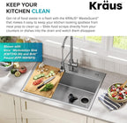 KRAUS WasteGuard 3/4 HP Ultra-Quiet Garbage Disposal with Quick Connect, Kitchen Sink Drain Cover, Power Cord and Flange Included, KWD100-75MBL