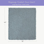 Bigacogo Chunky Knit Throw Blanket for Couch, 51x63 inches, 100% Hand Knitted with Thick Jumbo Chenille Yarn, Cozy Soft Large Rope Knot Cable Crochet Blankets for Sofa Bed Living Room, Dusty Blue
