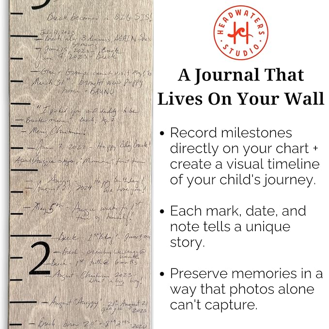 Wooden Growth Chart – Kids Height Chart, Wall Measurement for Kids, Height Chart for Wall, Growth Ruler for Children – Farm Animals, Natural - 63" x 6.7"