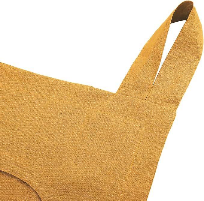 Amazhiyu 100% Linen Door Hanging Laundry Hamper Bag, 19x27 Inches Yellow