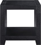 Steve Silver Furniture Aubrey Black End Table, Living Room/Bedroom, Contemporary/Modern Design, Bottom Storage Shelf, Chair Side/Media Table, 24'L x 24" W x 24" H, Black