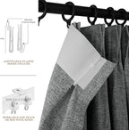 120" Wx108 L Linen Room Divider Drapes for Doorway/Glass Window/Sliding Door/Patio, Extra Wide Pinch Pleated Full Blackout Curtains for Girls Boys Teen Kids Room, 1 Panel, Mid Grey