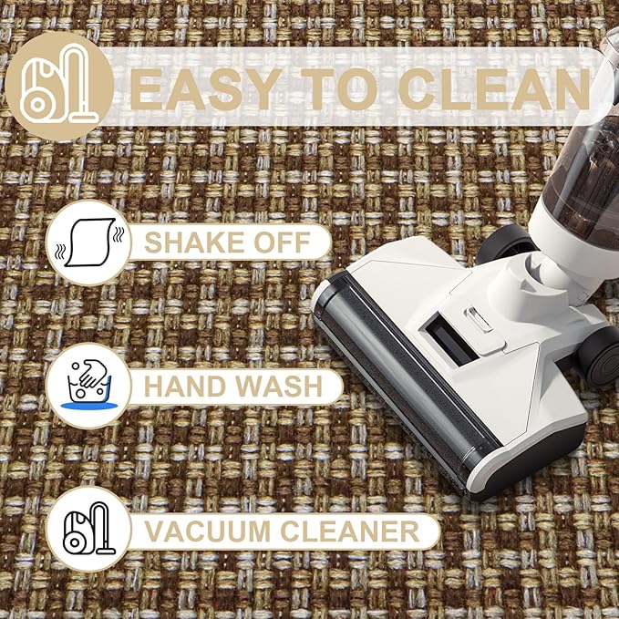 LEKEEPGO Door Mat Indoor Entrance 36"x59", Absorbent Indoor Door Mat Large, Non Slip Rubber Backing Inside Door Mats, Washable Floor Mat, Low-Profile Doormat for Front Door, Entryway, Entrance, Brown