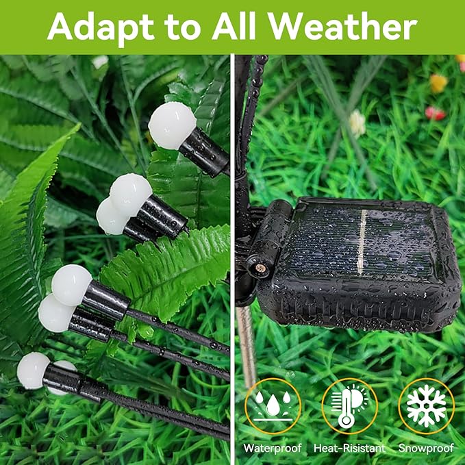 Solar Garden Lights Outdoor Waterproof, 6 Pack 48 LED Swaying Light Firefly Light Outdoor Decor Lights for Garden Gifts for Pathway Party Christmas Decoration, Warm White