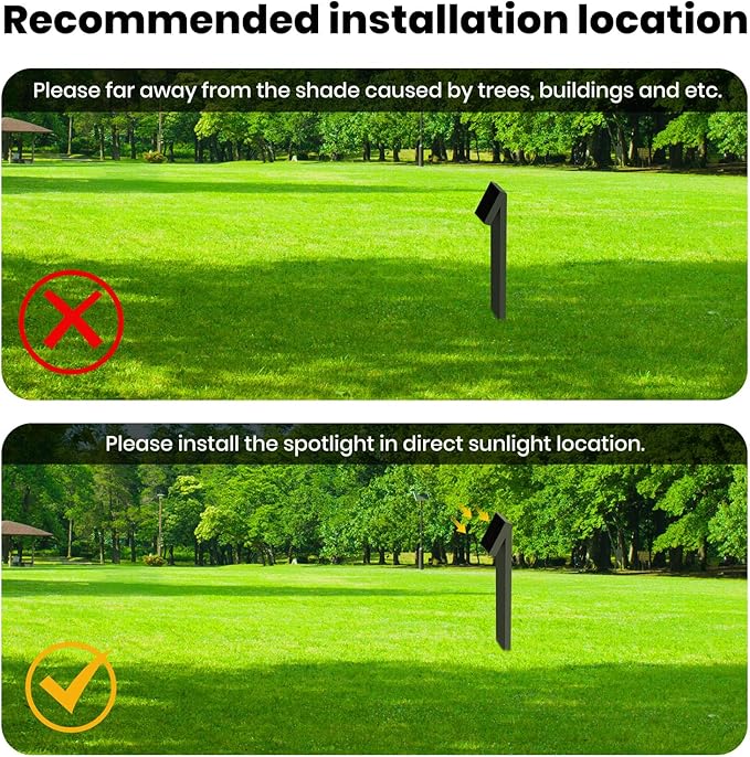 Solar Pathway Lights, Dimmable Metal Solar Landscape Path Lights IP65, 3000K Solars Walkway Light for Outside, Garden Yard Patio Path Lawn Decor, 2pcs