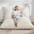 Hobestluk 3 in 1 Bean Bag Chair Giant Bean Bag Chairs for Adults with Bubble Cover Convertible Bean Bag Floor Cushion with Machine Washable Cover for Living Room (Bubble White)