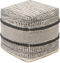 REDEARTH · Tufted Pouf Ottoman with Filler Textured Storage Cube Bean Bag Pouffe Footrest for Living Room, Bedroom, Nursery, Kidsroom; 100% Cotton (17.5"X17.5"X17.5", Chevron Gage)