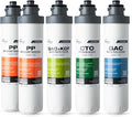 iSpring F5DS 1-Year Replacement Supply Filter Pack - Sediment, Composite, Carbon Block & Post Carbon Filters for DS4B & DS4S