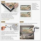SIGNWIN 24"x46" Extra Large Framed Wall Art Japanese Ukiyo-e Landscape, Timeless Mt. Fuji Scene for Zen-Inspired or Asian-Style Interiors for Home Living Room Bedroom Decor (Frame Assembly Required)