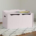 Amazon Basics Kids Toy Box, Wooden Organizer Storage Chest, Gray, 30" x 18" x 19"