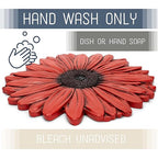 NAT & Jules Gerbera Daisy Flower Shaped Dimensional Indoor Outdoor 12 inch Cast Resin Decorative Garden Stepping Stone, Patio, Walkway Sculpture Yard Art, Red
